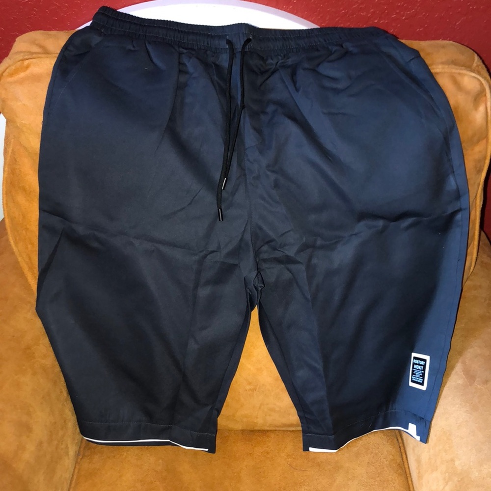Navy Blue Shorts with Logo Patch